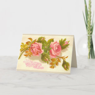 Festiva Tarjeta de Navidades de Victoria para Moss Rosas