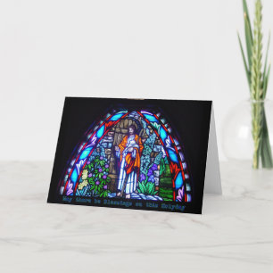 Festiva Tarjeta de navidades de vidrio manchado por Jesús