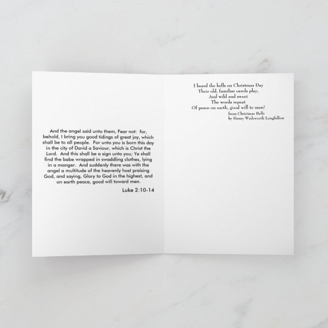 Festiva Tarjeta de Navidades de vidrio templado Peace and  (Interior)