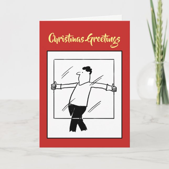 Festiva Tarjeta de Navidades de vidrio y vidrio de cristal (Anverso)