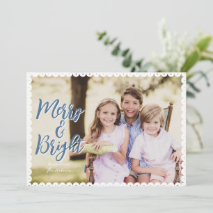 Festiva Tarjeta de Navidades de vieira mora y brillante