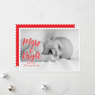 Festiva Tarjeta de Navidades de vieiras sólidas merry y lu