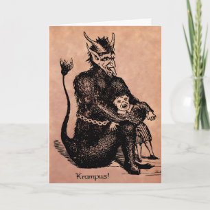 Festiva Tarjeta de Navidades de Vintage Krampus