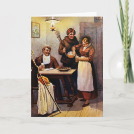 Festiva Tarjeta de Navidades de Vintage Krampus