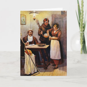 Festiva Tarjeta de Navidades de Vintage Krampus