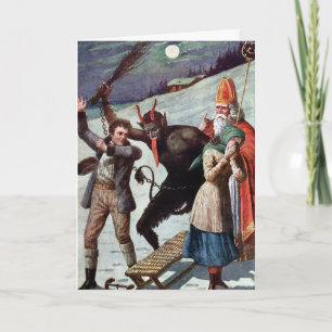 Festiva Tarjeta de Navidades de Vintage Victorian Krampus