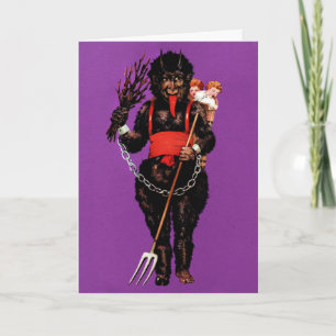 Festiva Tarjeta de Navidades de Vintage Victorian Krampus