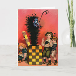 Festiva Tarjeta de Navidades de Vintage Victorian Krampus