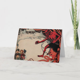 Festiva Tarjeta de Navidades de Vintage Victorian Krampus