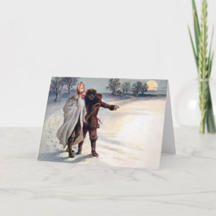Festiva Tarjeta de Navidades de Vintage Victorian Krampus