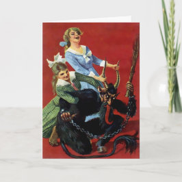 Festiva Tarjeta de Navidades de Vintage Victorian Krampus