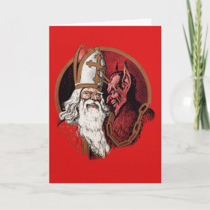 Festiva Tarjeta de Navidades de Vintage Victorian Krampus