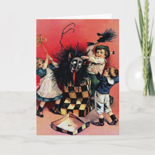 Festiva Tarjeta de Navidades de Vintage Victorian Krampus