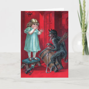 Festiva Tarjeta de Navidades de Vintage Victorian Krampus
