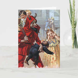 Festiva Tarjeta de Navidades de Vintage Victorian Krampus