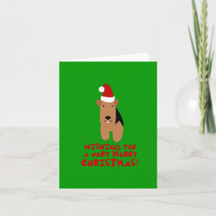 Festiva Tarjeta de Navidades de Welsh Terrier