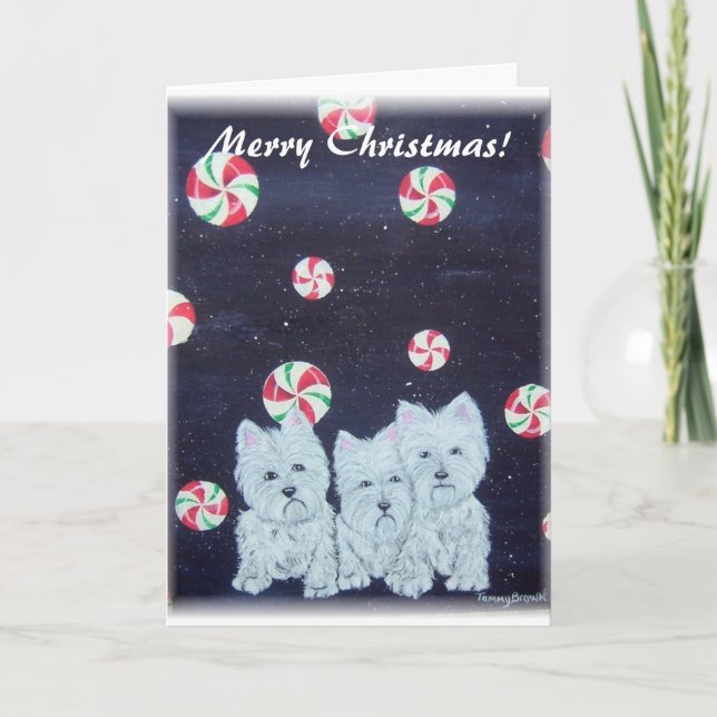 Festiva Tarjeta de Navidades de West Highland (Anverso)
