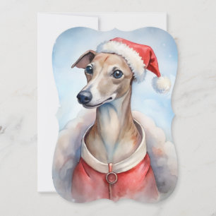 Festiva Tarjeta de Navidades de Whippet