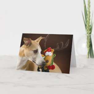 Festiva Tarjeta de Navidades de Whippet