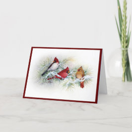 Festiva Tarjeta de Navidades de Winter Cardinals