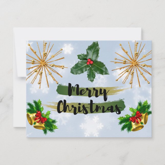 Festiva Tarjeta de Navidades de Winter Chill (Anverso)