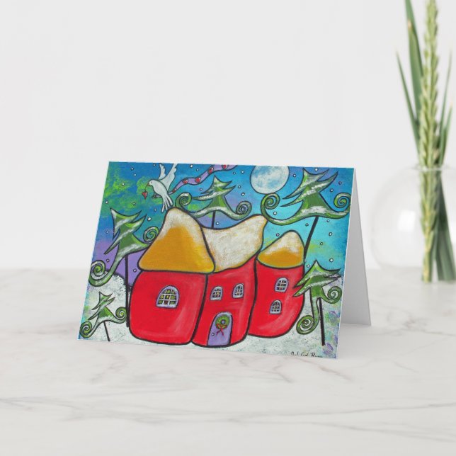 Festiva Tarjeta de Navidades de Winter Peace (Anverso)