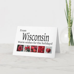 Festiva Tarjeta de Navidades de Wisconsin, específica del