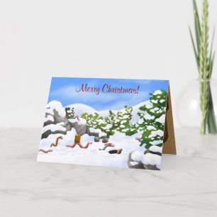 Festiva Tarjeta de Navidades de Wormy