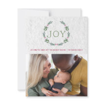 Tarjeta de Navidades de Wreath de Watercolor Joy