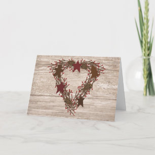 Festiva Tarjeta de Navidades de Wreath Primitive