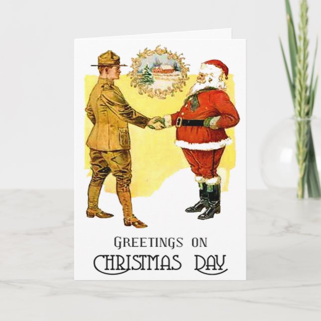 Festiva Tarjeta de Navidades de WWI (Anverso)