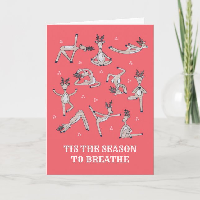 Festiva Tarjeta de Navidades de yoga (Anverso)