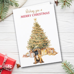 Festiva Tarjeta de Navidades del Boxeador de Oro