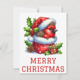 Festiva Tarjeta de Navidades del cardenal de bebé lindo