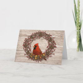 Festiva Tarjeta de Navidades del Cardenal Wreath