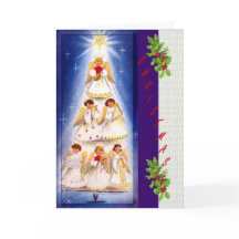 Tarjeta de Navidades del coro del árbol de ángel v