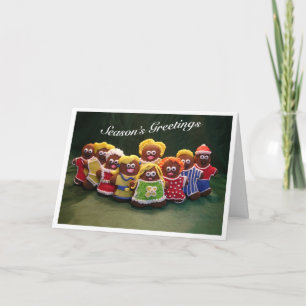 Festiva Tarjeta de Navidades del coro familiar Gingerbread