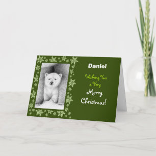 Festiva Tarjeta de Navidades del cubo de oso polar