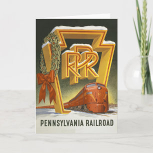 Festiva Tarjeta de Navidades del Ferrocarril de Pennsylvan