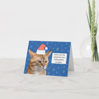 Festiva Tarjeta de Navidades del gato del naranja