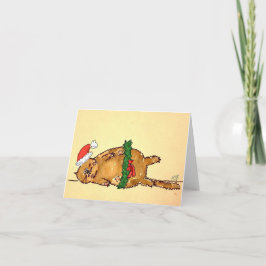 Festiva Tarjeta de Navidades del gato del personalizado