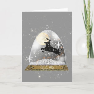 Festiva Tarjeta de Navidades del Globe de Nieve a los Reno