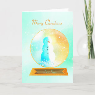 Festiva Tarjeta de Navidades del Globe Snowman Snow