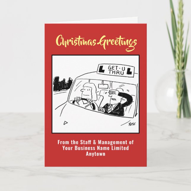 Festiva Tarjeta de Navidades del instructor de conducción  (Anverso)