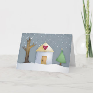 Festiva tarjeta de Navidades del jardín de la casa del amo