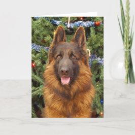 Festiva Tarjeta de Navidades del Pastor Alemán