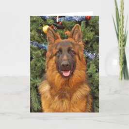 Festiva Tarjeta de Navidades del Pastor Alemán