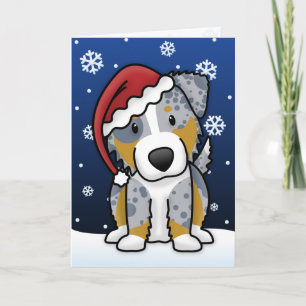 Festiva Tarjeta de Navidades del pastor australiano Kawaii