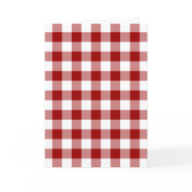 Tarjeta de Navidades del patrón de Gingham rojo y 