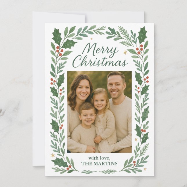 Festiva Tarjeta de Navidades del Personalizable fotográfic (Anverso)